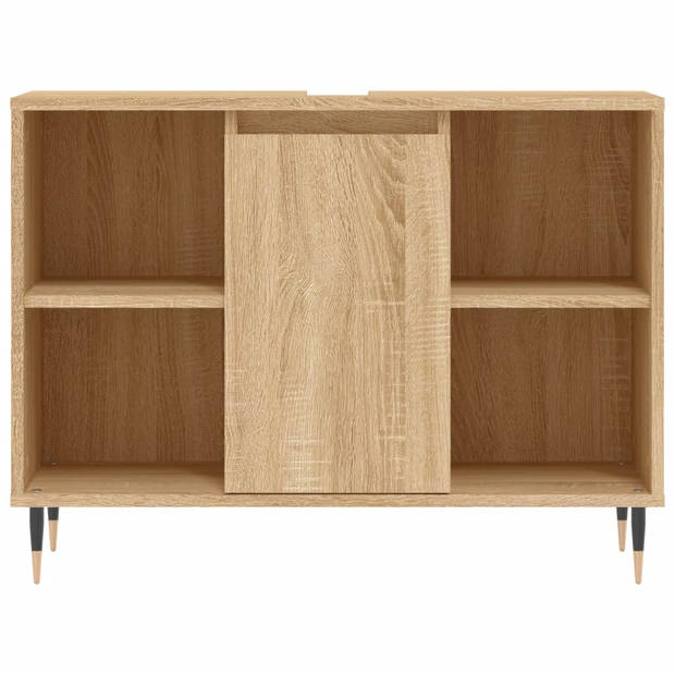 The Living Store Badkamermeubelset - Badkaasten 30x30x190 cm - 30x30x100 cm - Wastafelkast 80x33x60 cm - Sonoma Eiken