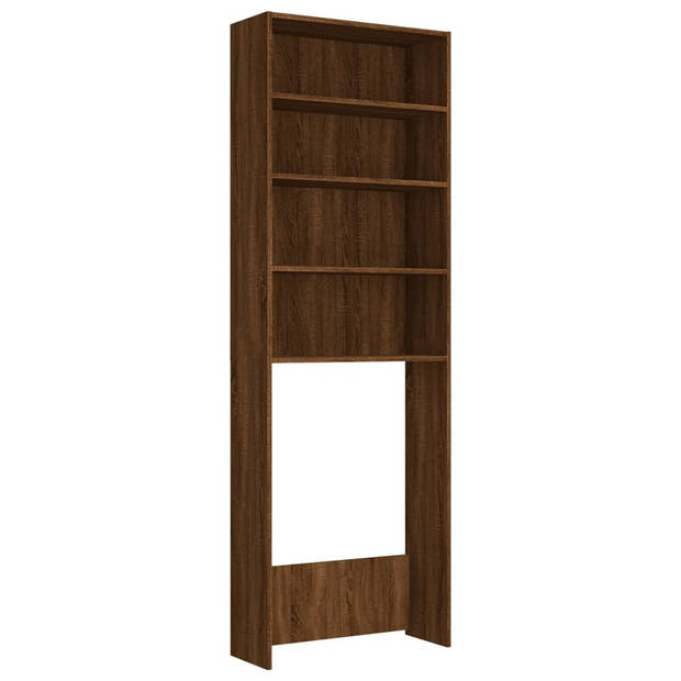 The Living Store Houten Wasmachinekast - 64 x 24 x 190 cm - Bruineiken