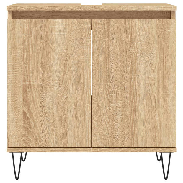 The Living Store Badkamermeubelset - Sonoma eiken - 30x30x190 cm/30x30x100 cm/58x33x60 cm