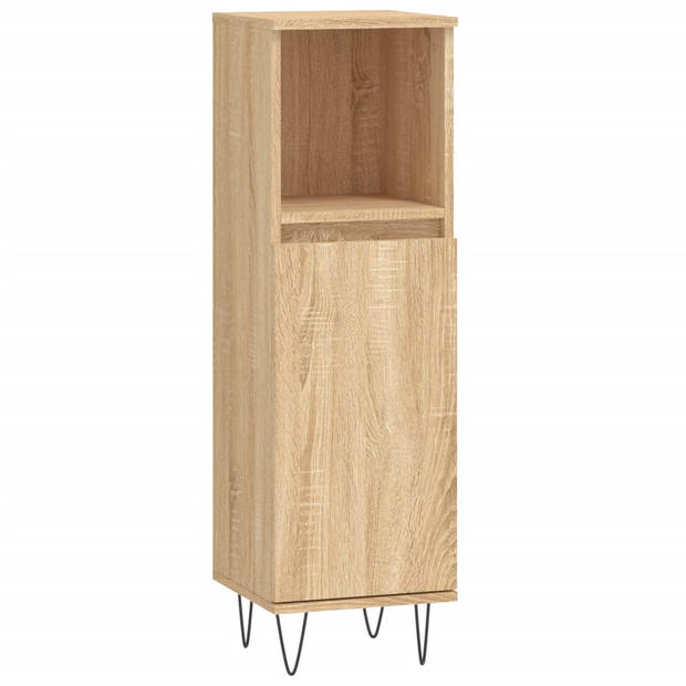 The Living Store Badkamermeubelset - Sonoma eiken - 30x30x190 cm/30x30x100 cm/58x33x60 cm