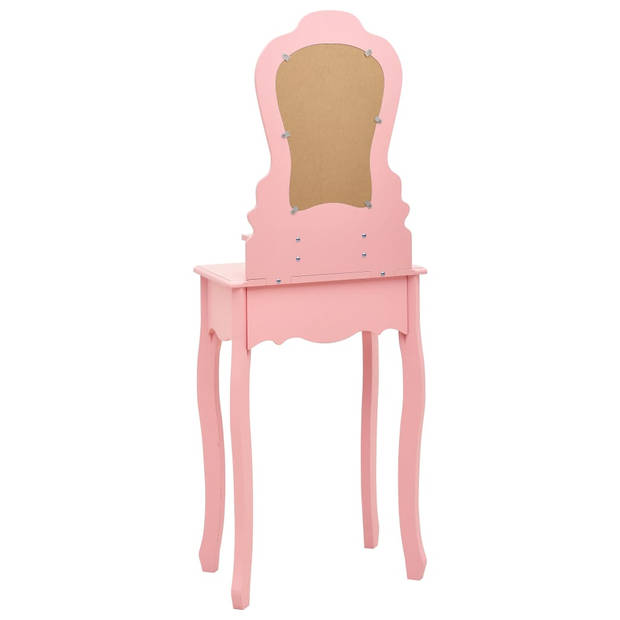 The Living Store Opmaaktafelset - Paulowniahout - 50x59x136 cm - Roze