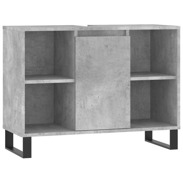 The Living Store Badkamermeubelset - Betongrijs - 30x30x190cm (hoog) - 30x30x100cm (laag) - 80x33x60cm (wastafelkast)