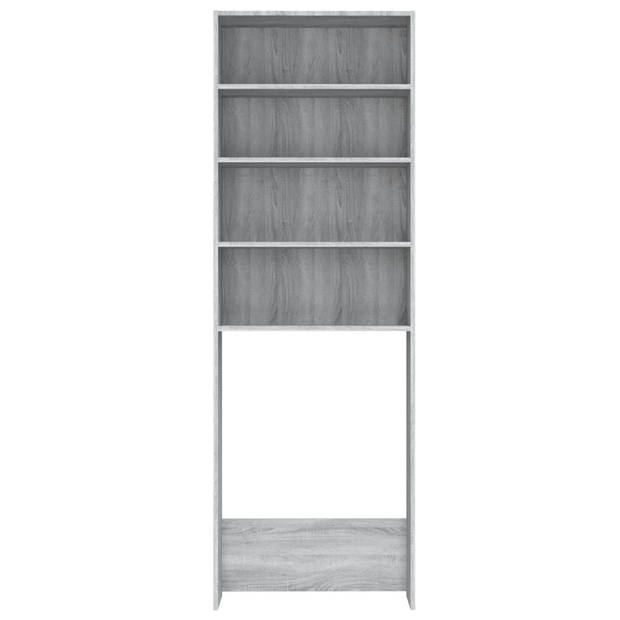 The Living Store Wasmeubel Grijs Sonoma Eiken 64 x 24 x 190 cm - Vochtbestendig