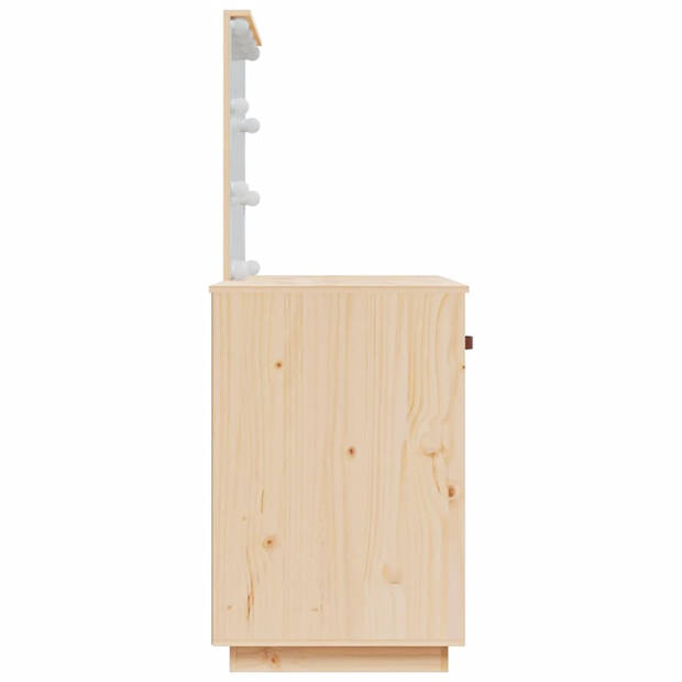 The Living Store Kaptafel Massief Grenenhout - LED Verlichting - 95 x 50 x 133.5 cm