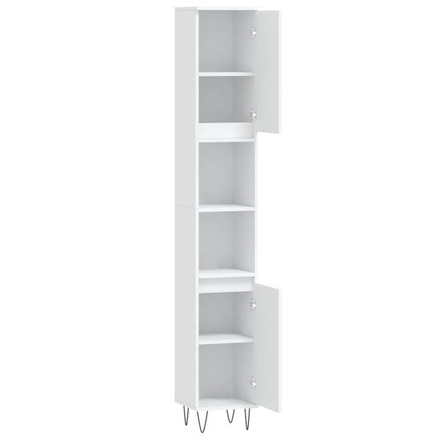 The Living Store Badkaast s - Kast - 30 x 30 x 190 cm - Wit