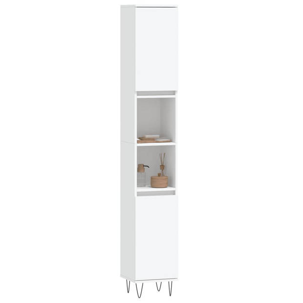 The Living Store Badkaast s - Kast - 30 x 30 x 190 cm - Wit