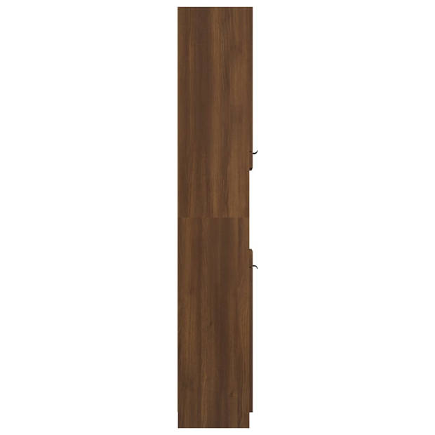 vidaXL Badkamerkast 32x34x188,5 cm bewerkt hout bruin eikenkleur