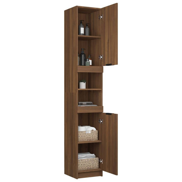 The Living Store Badkaast Bewerkt Hout - 32x34x188.5cm - Bruineiken