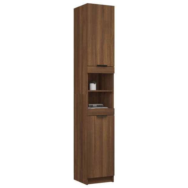 The Living Store Badkaast Bewerkt Hout - 32x34x188.5cm - Bruineiken