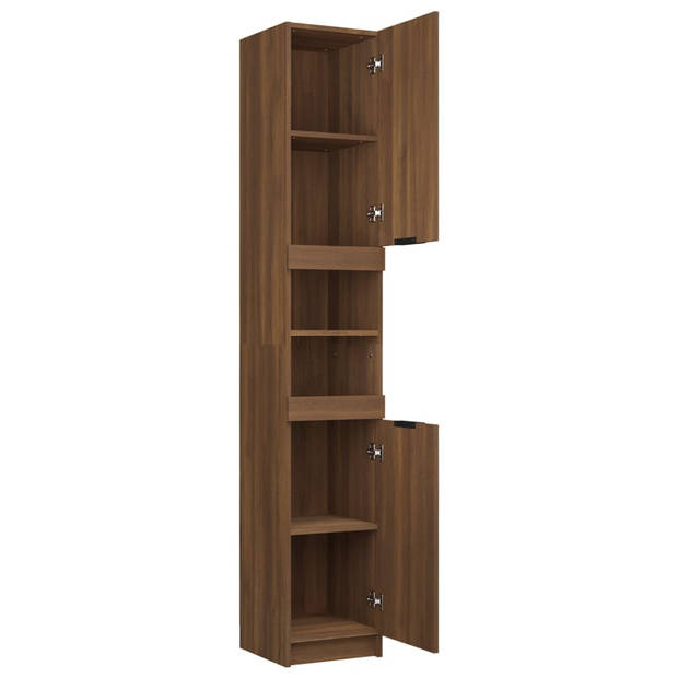 The Living Store Badkaast Bewerkt Hout - 32x34x188.5cm - Bruineiken