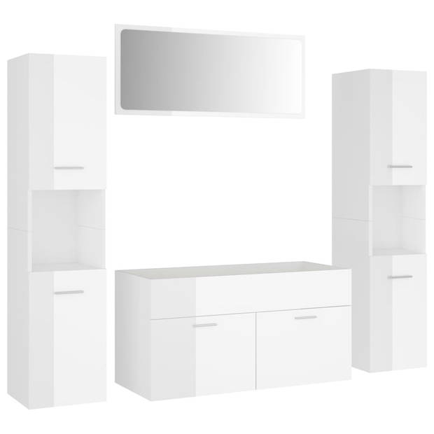 The Living Store badkamermeubelset s - 90 x 38.5 x 46 cm - hoogglans wit