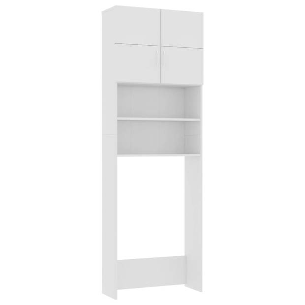 The Living Store Wasmachinekast - badkameropbergruimte - 64 x 25.5 x 190 cm - wit