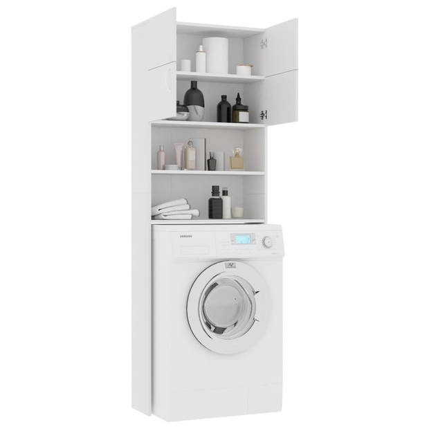 The Living Store Wasmachinekast - badkameropbergruimte - 64 x 25.5 x 190 cm - wit