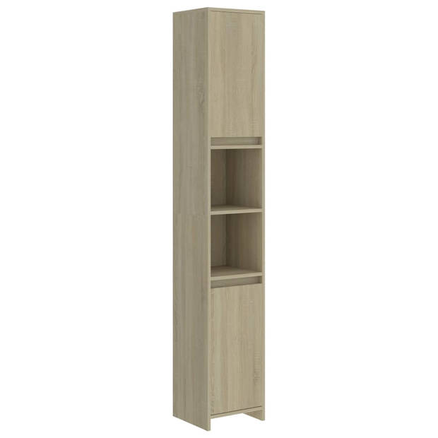 The Living Store Badkaast - Sonoma Eiken - 30 x 30 x 183.5 cm - 6 vakken - 2 deuren