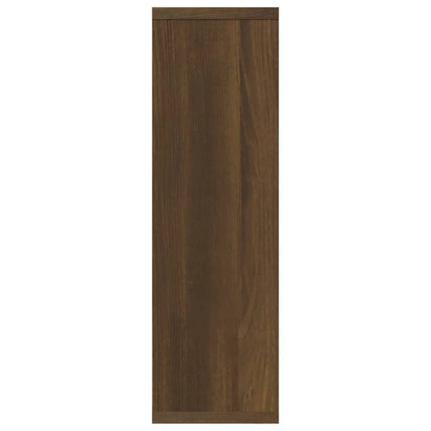 The Living Store Wandplank Bruineiken - Hout - 85 x 16 x 52.5 cm - 8 vakken