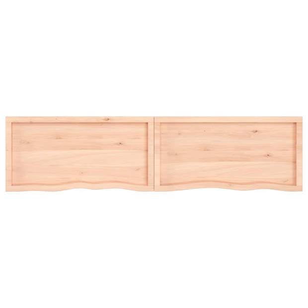 The Living Store Wandplank Rustieke Stijl - Eikenhout - 220 x 50 x 6 cm - Handgemaakt - Draagvermogen 44 kg