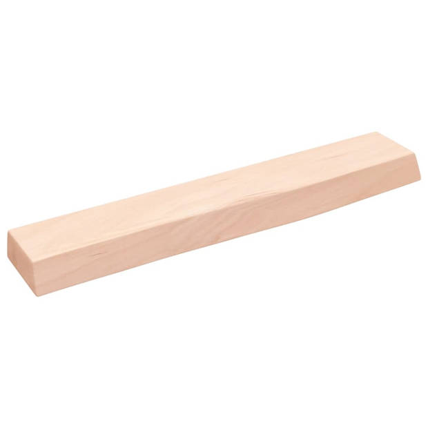 The Living Store Wandplank Rustiek Massief Eikenhout - 60 x 10 x 4 cm - Natuurlijke rand