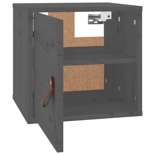 The Living Store Wandkast - Grijs - 31.5 x 30 x 30 cm - Massief grenenhout en bewerkt hout