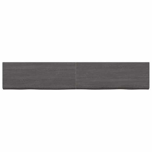 The Living Store Wandplank - Rustiek - Wandschap - 160 x 30 x 6 cm - Donkergrijs - Massief Eikenhout