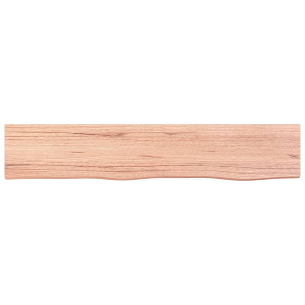 The Living Store Wandplank Eikenhout - Rustieke stijl - 100x20x6 cm - Lichtbruin