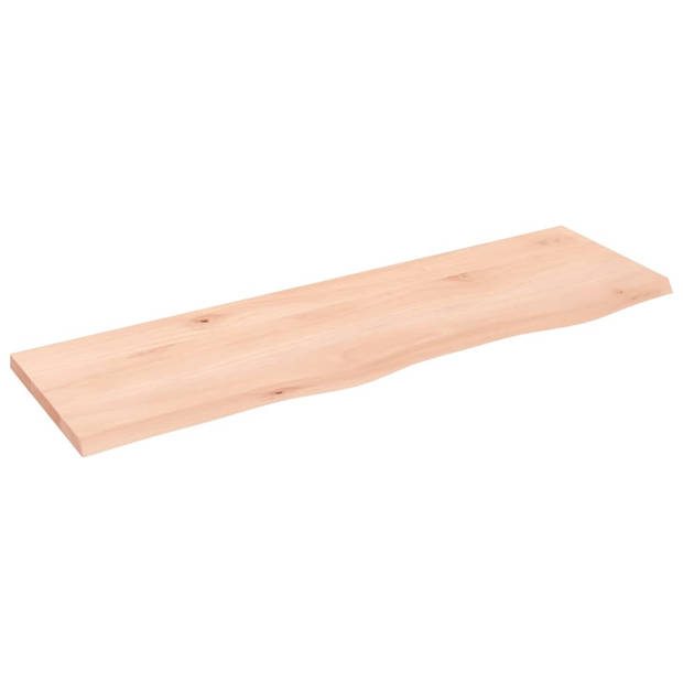 The Living Store Wandplank Rustiek - Massief Eikenhout - 100 x 30 x 2 cm - Draagvermogen 24 kg