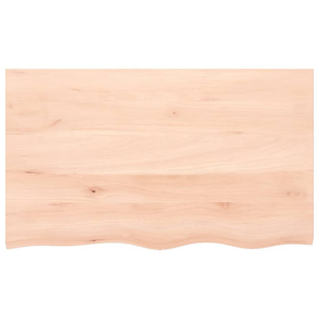 The Living Store Wandplank Eikenhout - 100x60x2 cm - Rustieke Stijl - Natuurlijke Rand