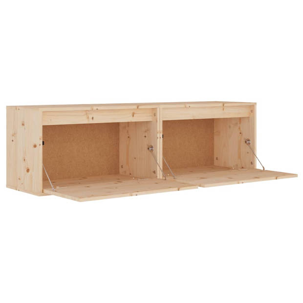 The Living Store Wandkast - Massief grenenhout - 60 x 30 x 35 cm - Set van 2