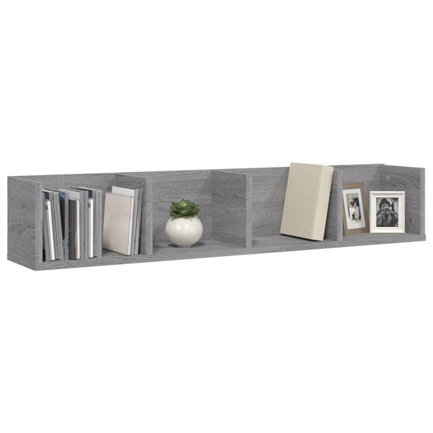 The Living Store CD-schap - Sonoma Eiken - 100x18x18 cm - 4 opbergvakken