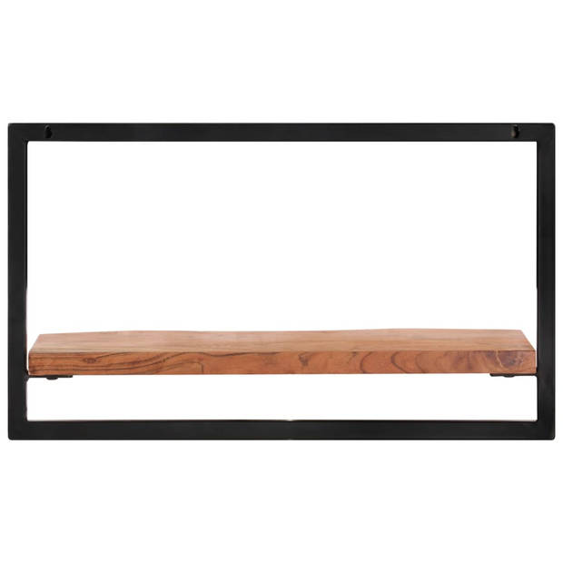 The Living Store Houten wandschappen - 60 x 25 x 35 cm - Massief acaciahout en staal