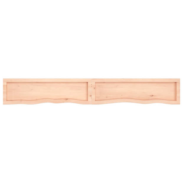 The Living Store Wandplank - Rustieke stijl - Massief eikenhout - 200 x 30 x 6 cm - Natuurlijke rand