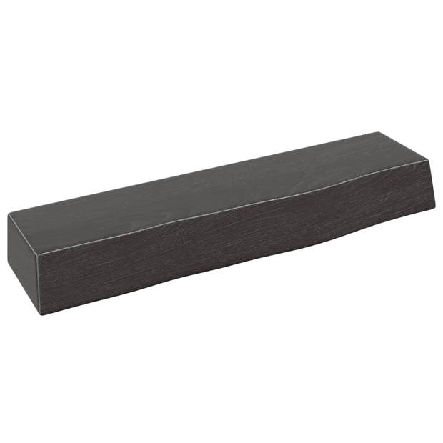 The Living Store Wandplank Rustiek Massief Eikenhout - 40 x 10 x 6 cm - Donkergrijs