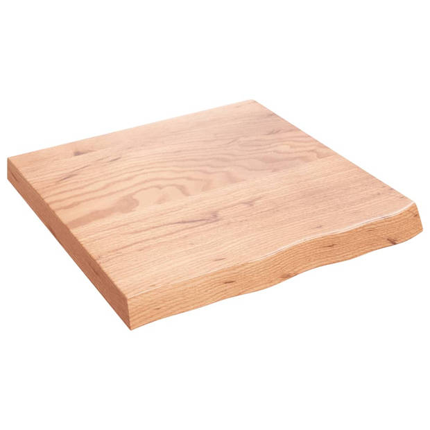 The Living Store Wandplank Massief Eikenhout - 60x60x6cm - Lichtbruin - Max 28.8 kg