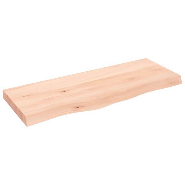 The Living Store Wandplank - Rustieke Stijl - Massief Eikenhout - 100 x 40 x 6 cm - Draagvermogen 32 kg