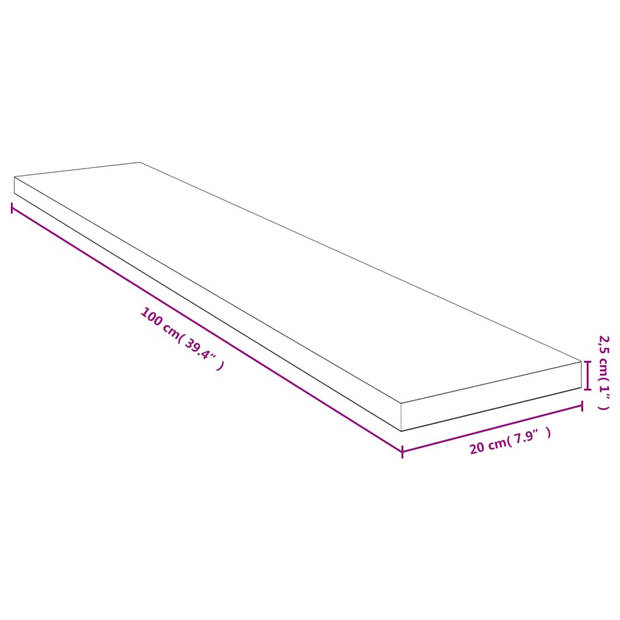 vidaXL Wandschap 100x20x2,5 cm bamboe