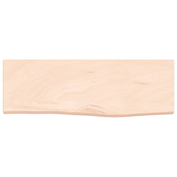 The Living Store Wandplank - Eikenhout - Rustieke stijl - 60 x 20 x 2 cm - Draagvermogen 20 kg