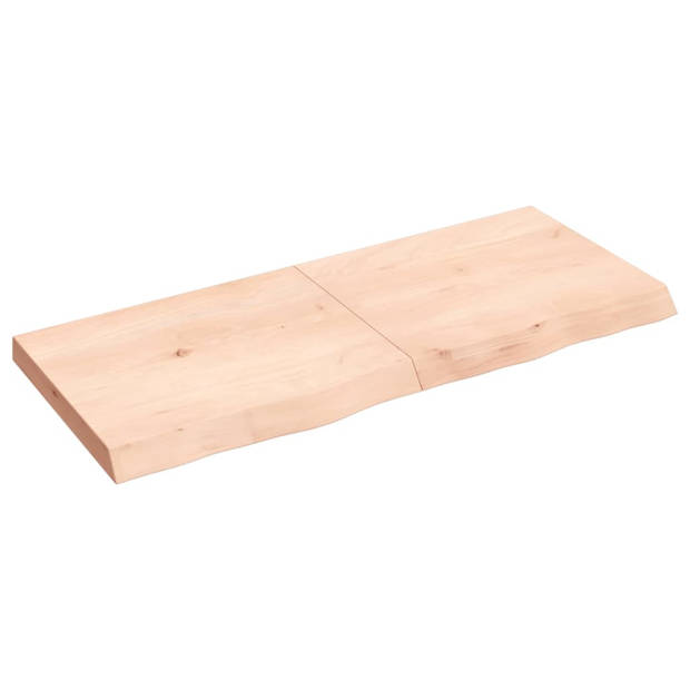 The Living Store Wandplank Rustieke Stijl - Eikenhout - 120 x 50 x 6 cm - Onbehandeld - Natuurlijke Rand