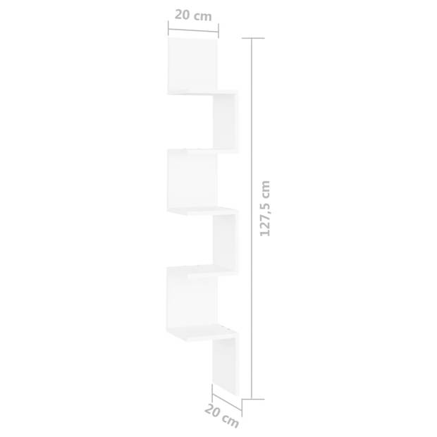 The Living Store Hangende Plank - Wit - 20x20x127.5 cm - Chic en Verfijnd