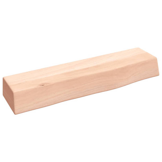 The Living Store Wandplank Rustieke Stijl - 40x10x6 cm - Massief Eikenhout - Natuurlijke Rand