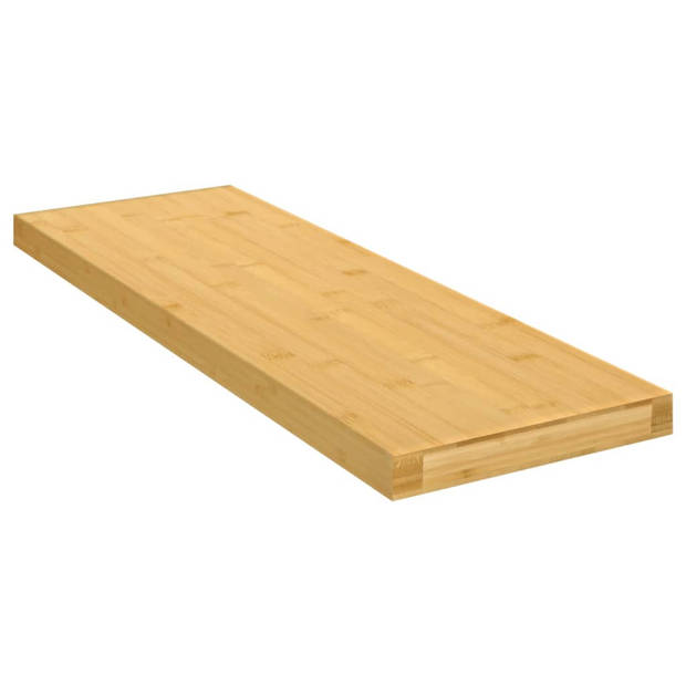 The Living Store Wandplank - Praktisch en decoratief - Bamboe - 60x20x2.5 cm - Rustieke stijl