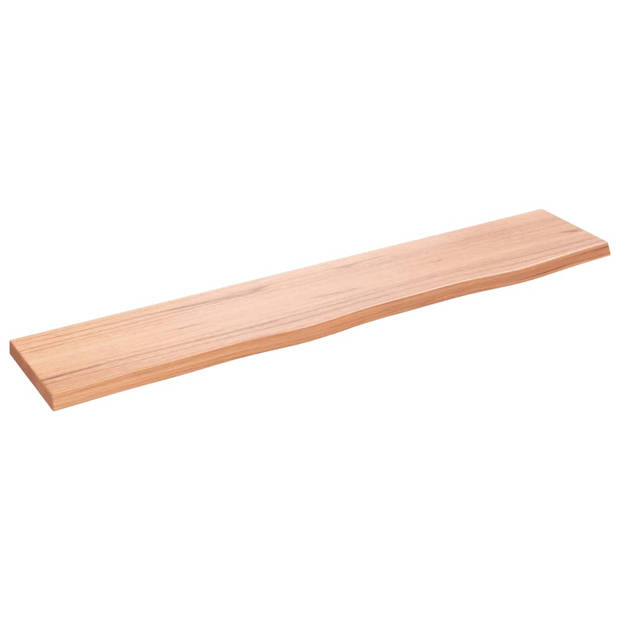 The Living Store Wandplank Rustiek Eikenhout - 100x20x2 cm - Met Natuurlijke Rand