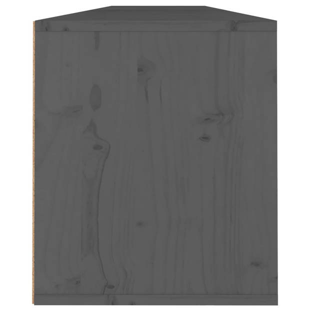 The Living Store Hangkast - Wandmeubel - Grijs - Massief grenenhout - 100 x 30 x 35 cm