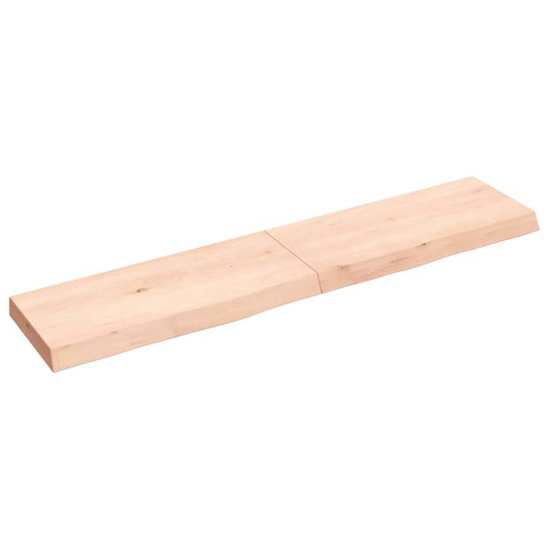 The Living Store Wandplank Eikenhout - 140 x 30 x 6 cm - Rustieke stijl