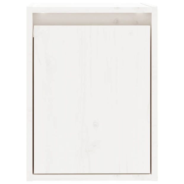 The Living Store Zwevende Kast - Massief Grenenhout - 30x30x40 cm - Wit