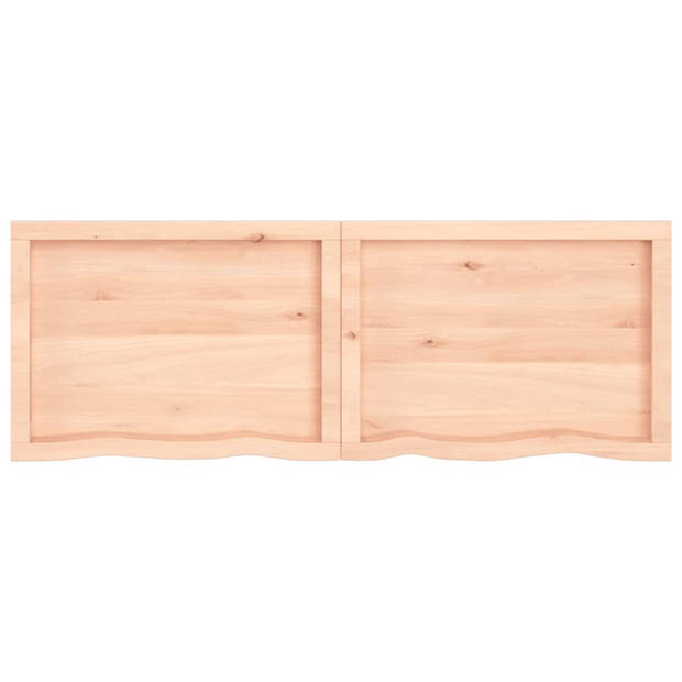 The Living Store Wandplank Rustieke Stijl - 160 x 50 x 4 cm - Massief Eikenhout - Natuurlijke Rand