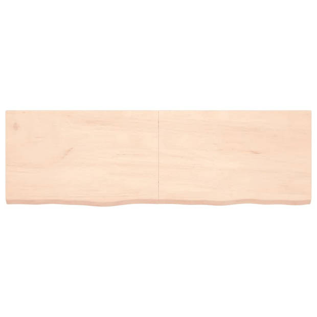 The Living Store Wandplank Rustieke Stijl - 160 x 50 x 4 cm - Massief Eikenhout - Natuurlijke Rand