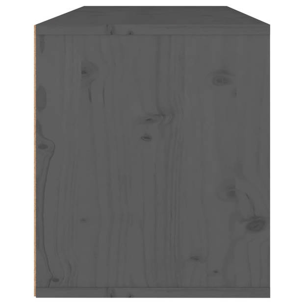 The Living Store Hangende Kast - Massief Grenenhout - 80 x 30 x 35 cm - Grijs