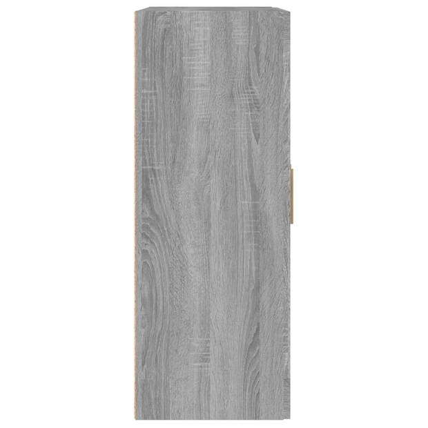 The Living Store Wandkast - Zwevend Schap - Grijs Sonoma Eiken - 69.5 x 32.5 x 90 cm - Stevig materiaal