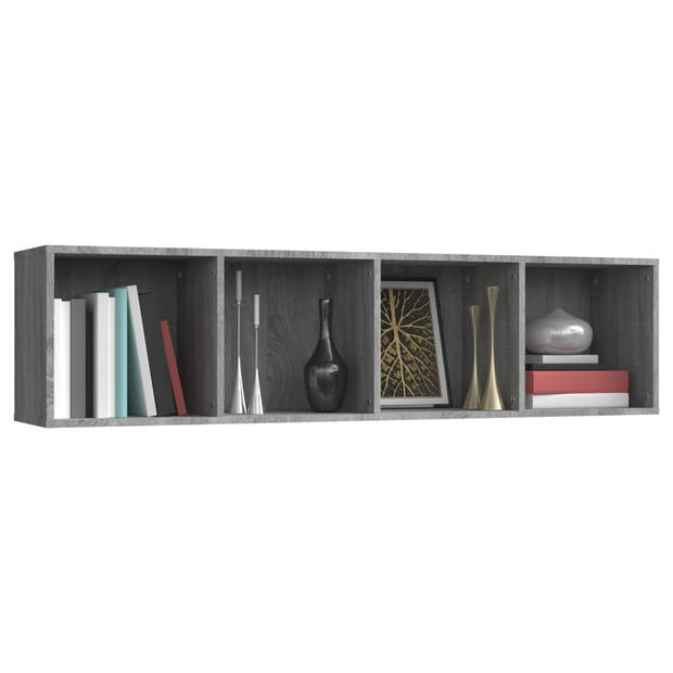 The Living Store Boekenkast - Flexibel ontwerp - Grijs Sonoma Eiken - 143x30x36cm