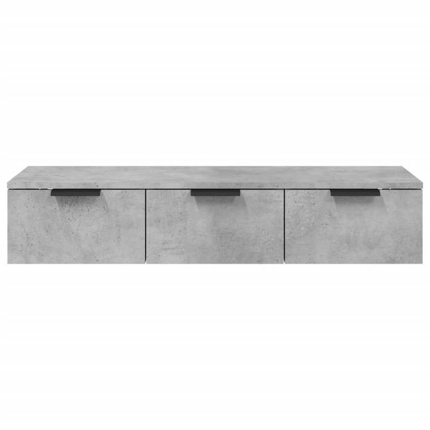 The Living Store Wandkast Betongrijs 102x30x20 cm - Stevig bewerkt hout