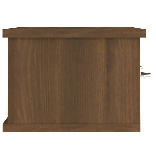 The Living Store Zwevende TV-kast - 60 x 26 x 18.5 cm - Bruineiken - Bewerkt hout